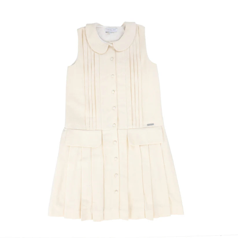 Jessie & James Creme Herringbone Dolly Pinafore Dress