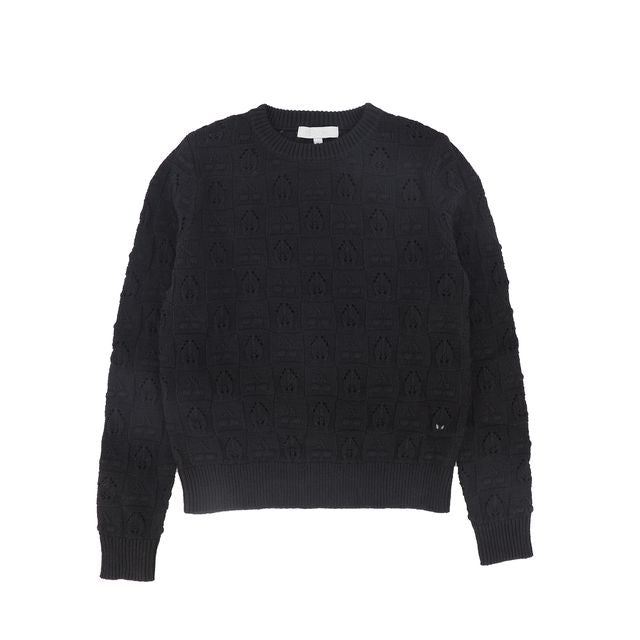 Bace Black Checked Bubble Knit Sweater