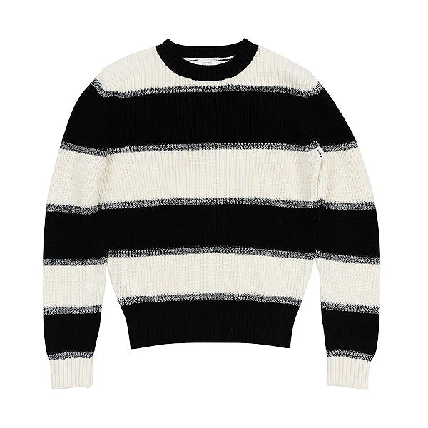 Motu Eli Black/White Ombre Striped Sweater