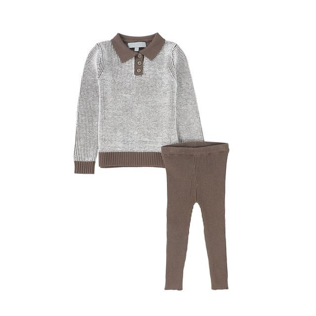 Bace Beige Bubble Knit Set