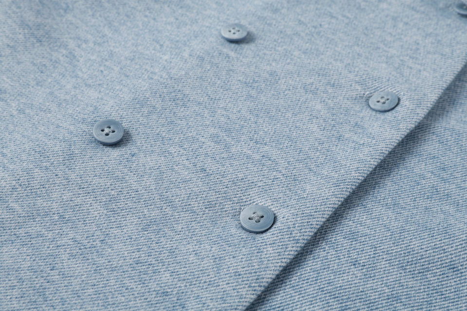 Nou Nelle Light Blue Double Breasted Shirt