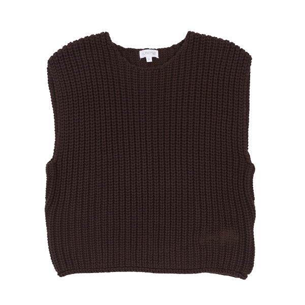 Luna Mae Chocolate Elle Chunky Knit Vest