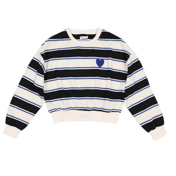 Luna Mae Black Stripe Vivi Stripe Sweatshirt