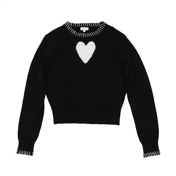 Luna Mae Black Bryna Heart Sweater