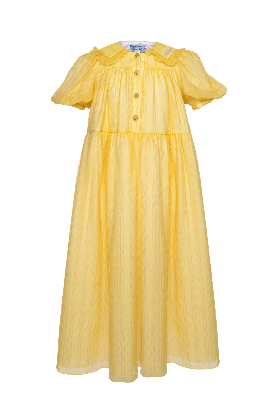 Mimisol Yellow Embossed Voile Maxi Dress *Runs Full- Size Down Elegant Child NY Mimisol Yellow Embossed Voile Maxi Dress *Runs Full- Size Down Elegant Child NY