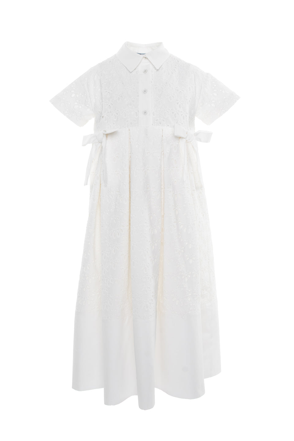 Mimisol Cream Sangallo Maxi Dress 3/4 sleeves