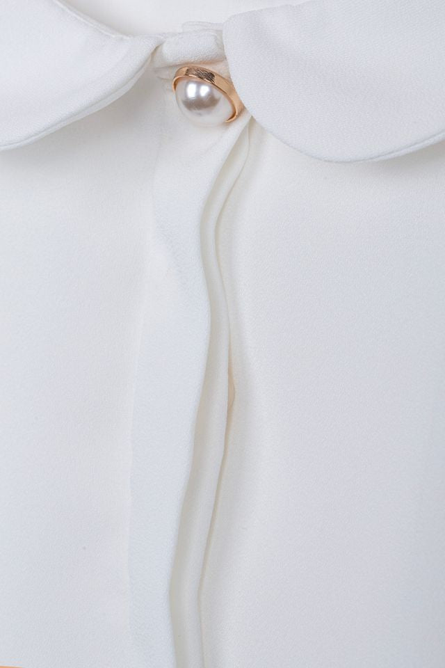 Patachou Pearl Button Ecru Blouse