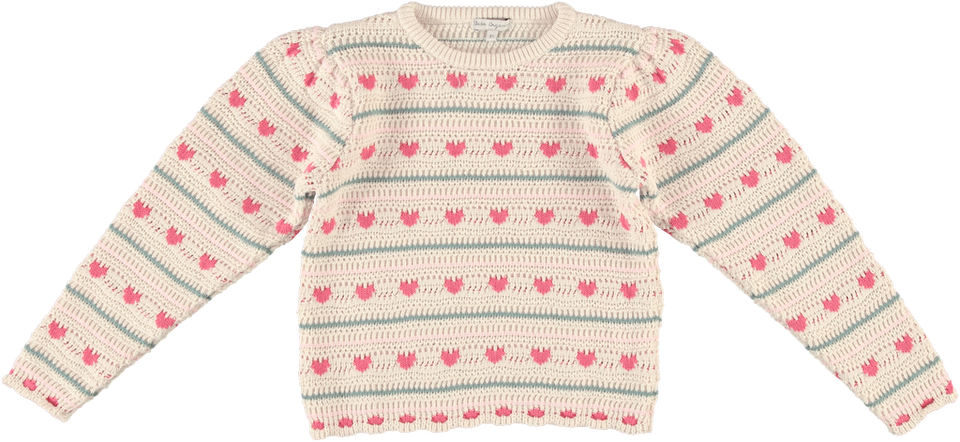 Bebe Organic Josie Heart Knit Sweater
