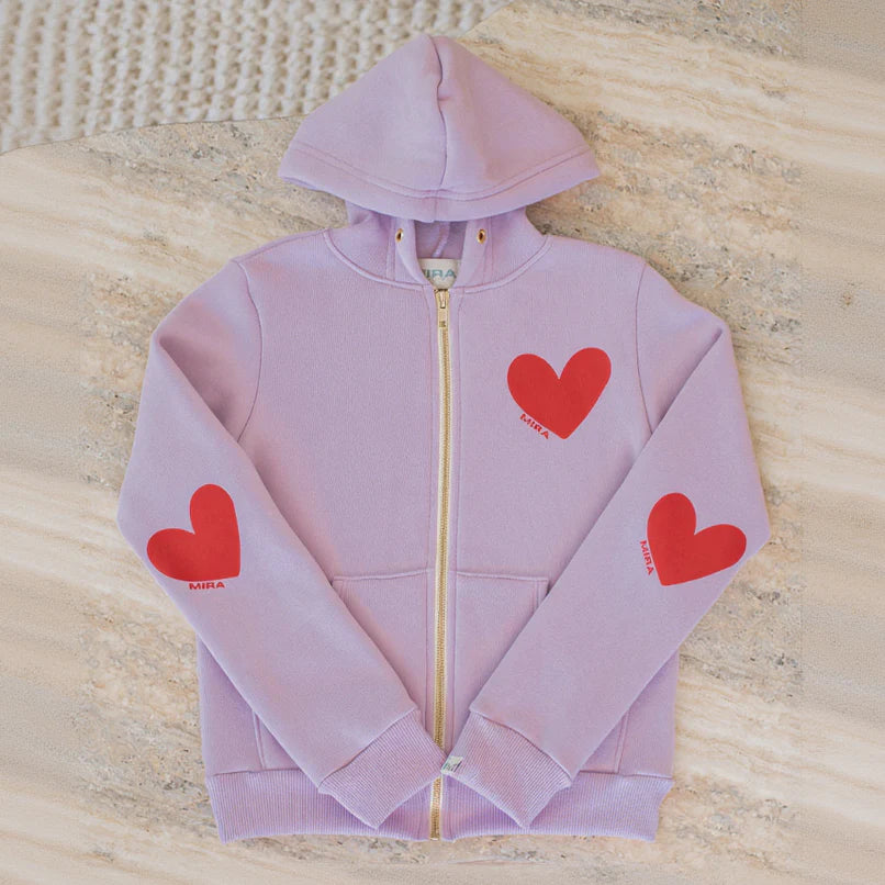 Mira LA Purple Malibu Girl Zip Up Sweater