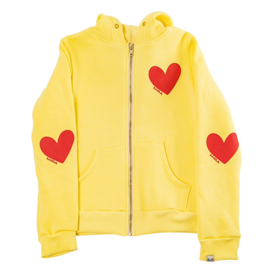 Mira LA Yellow Malibu Girl Zip Up Sweater