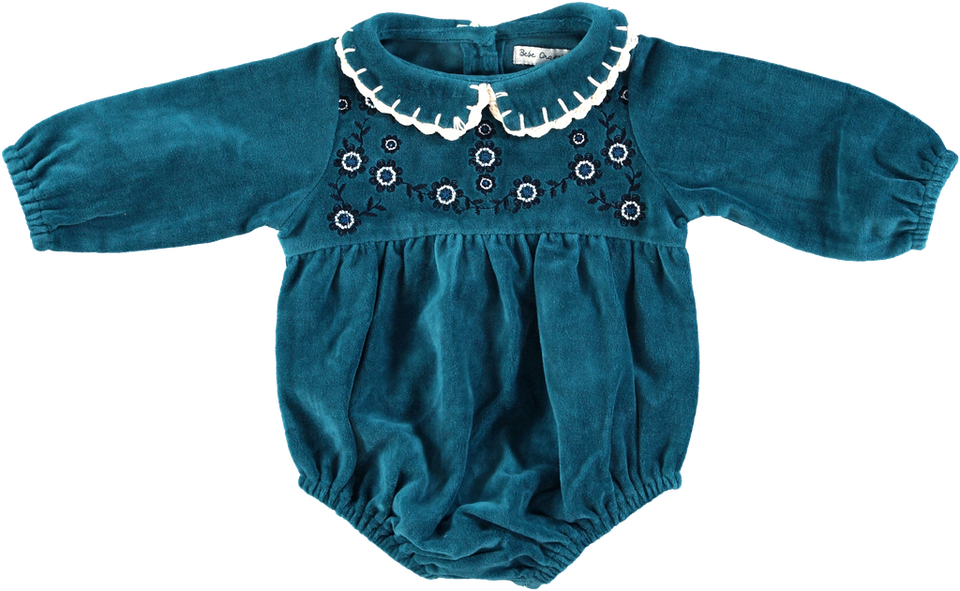 Bebe Organic Millie Steel Blue Romper