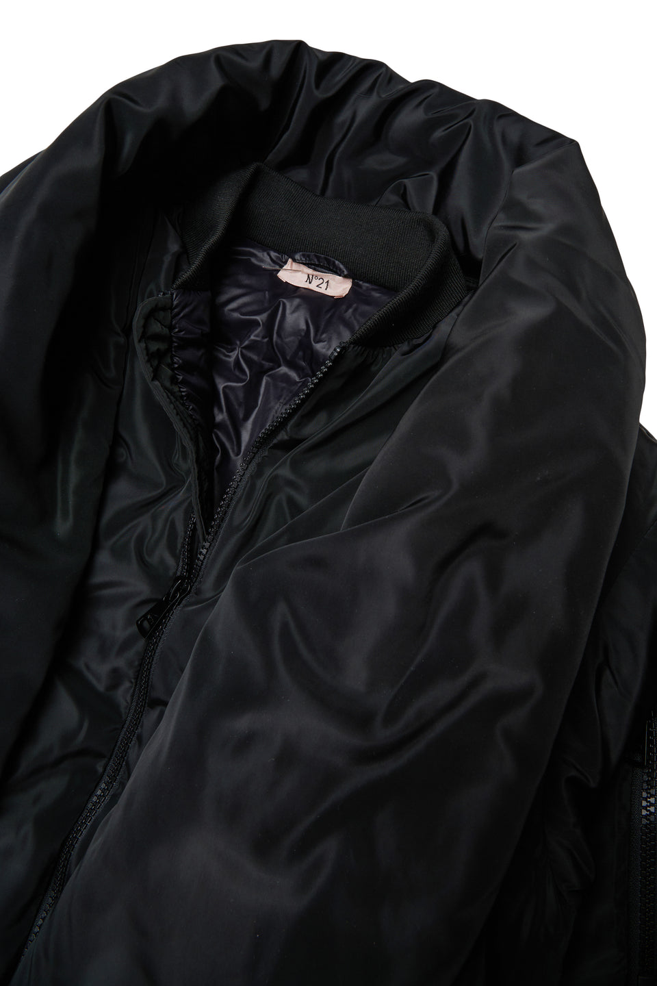 N21 Black Short Puffer Jacket + Scarf