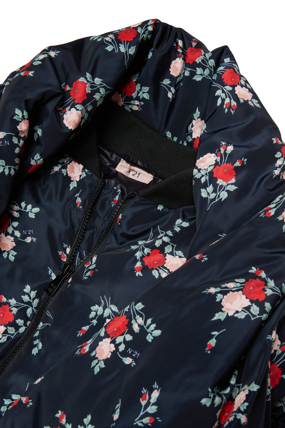 N21 Floral Short Puffer Jacket + Scarf