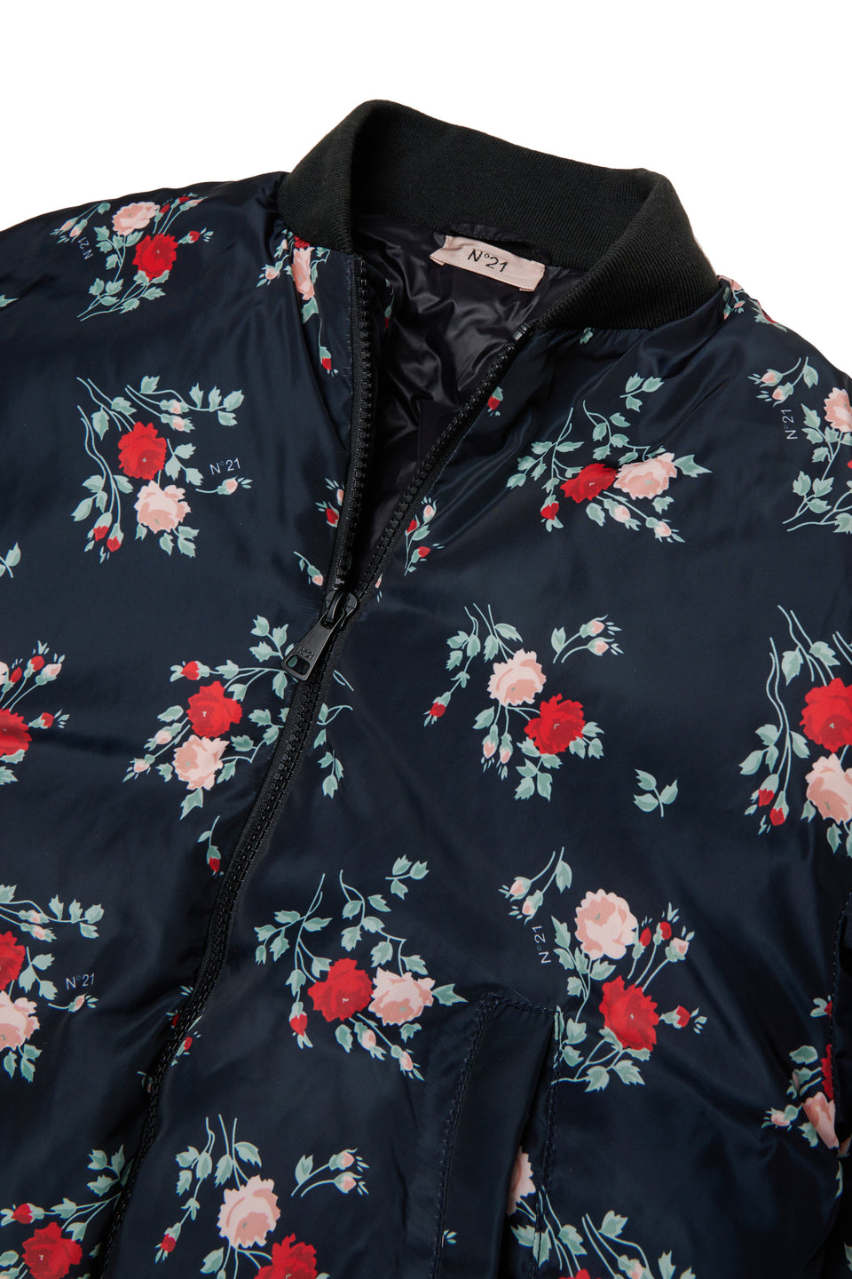 N21 Floral Short Puffer Jacket + Scarf