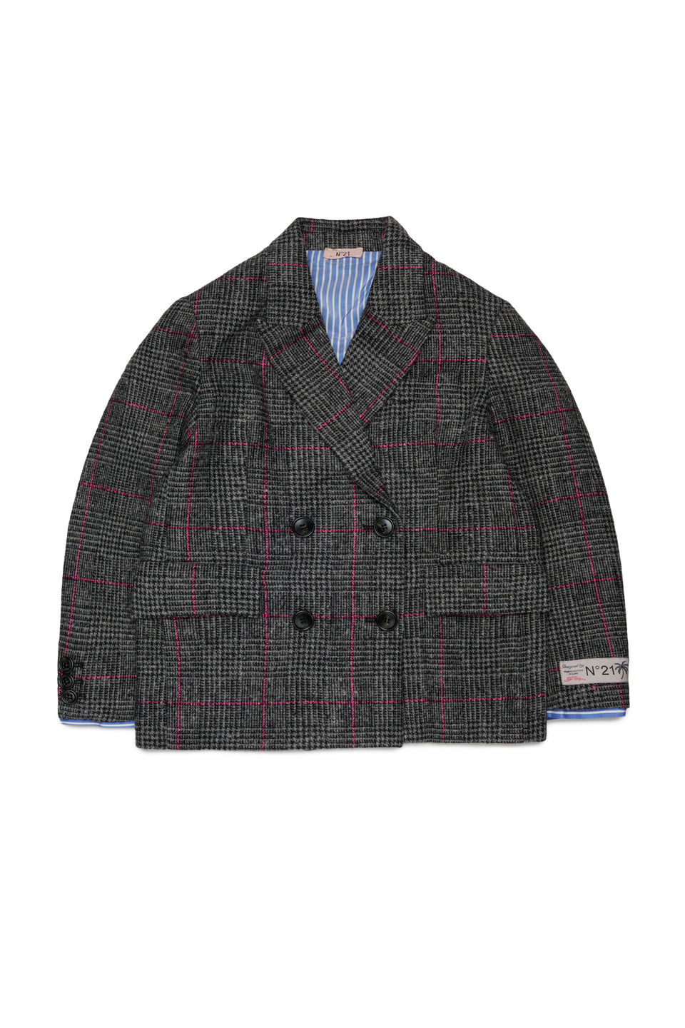 N21 Grey Glen Checked Lurex Threads Blazer