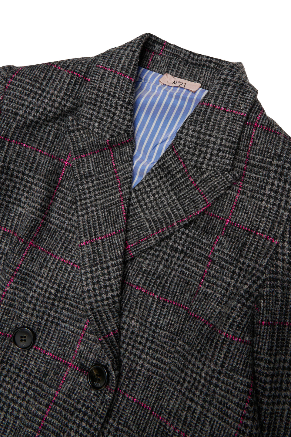 N21 Grey Glen Checked Lurex Threads Blazer