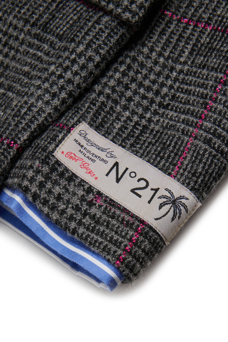 N21 Grey Glen Checked Lurex Threads Blazer