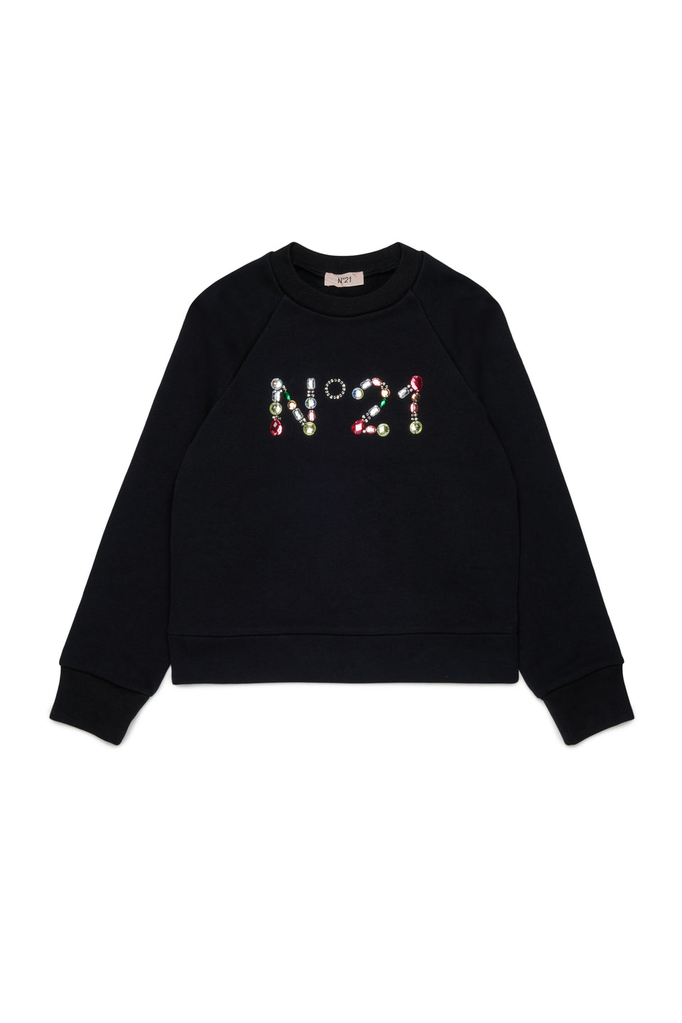 N21 Black Multicolored Stones Logo Sweatshirt