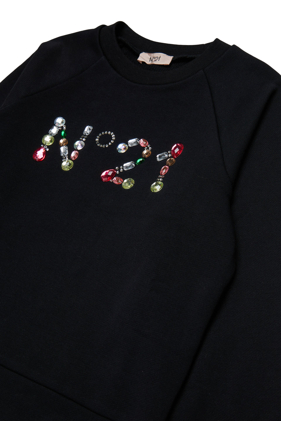 N21 Black Multicolored Stones Logo Sweatshirt