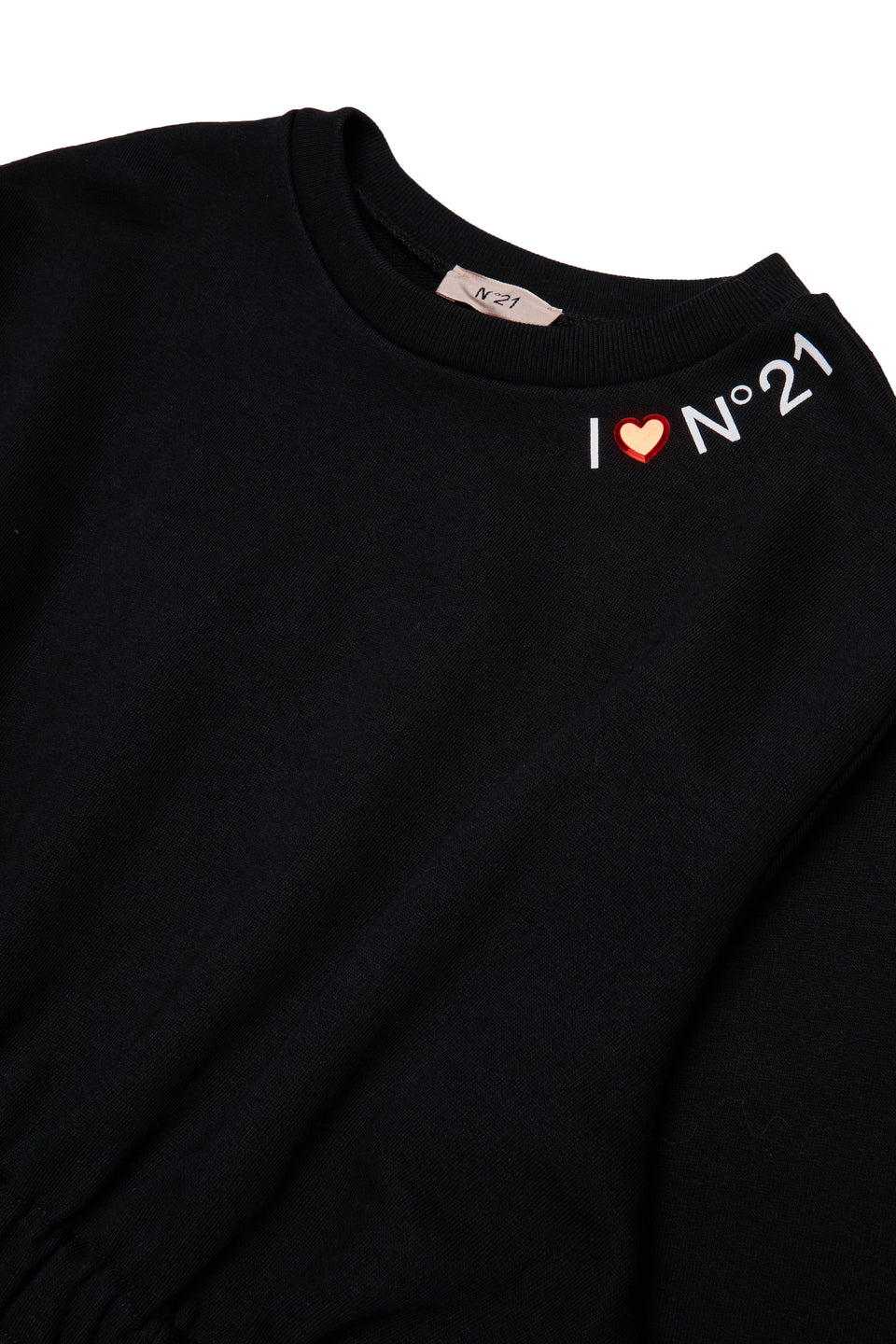 N21 Black L/S Midi Sweat Logo Dress-*Runs Long Check Measurements