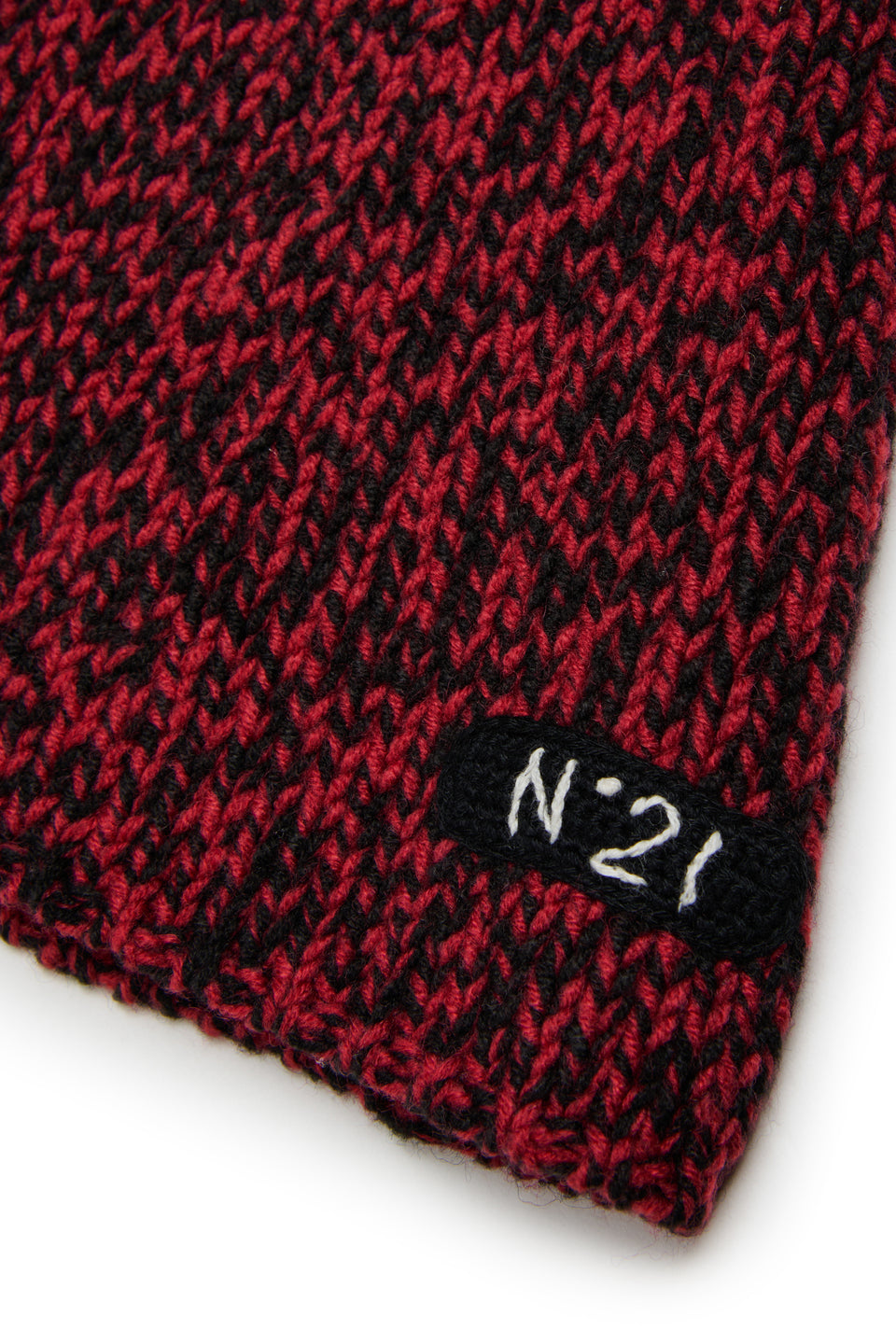 N21 Red Speckled Knit Flair Skirt