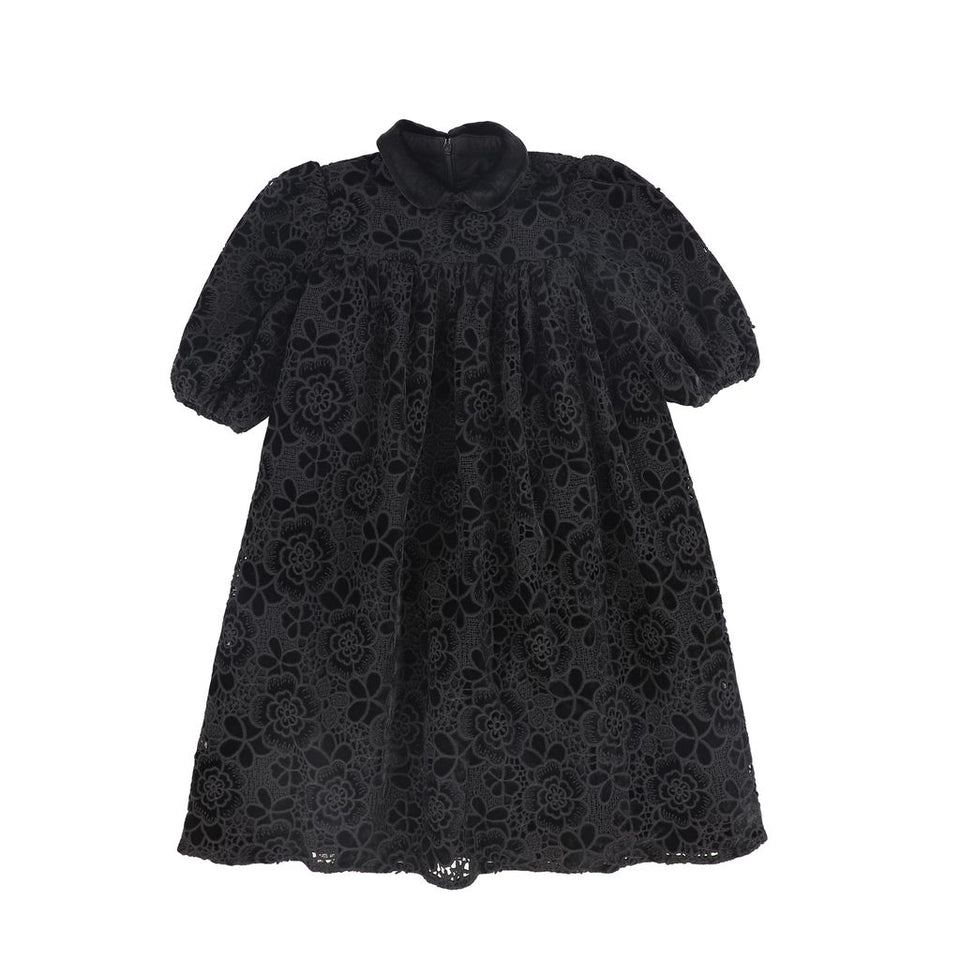 Francesca Guiliano Black Velvet Empire Dress