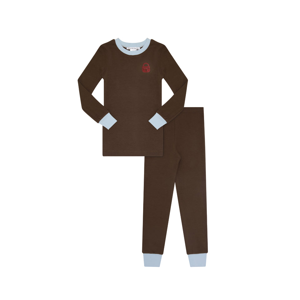 Little Parni Brown/Light Blue Chestnut Locket Pajamas