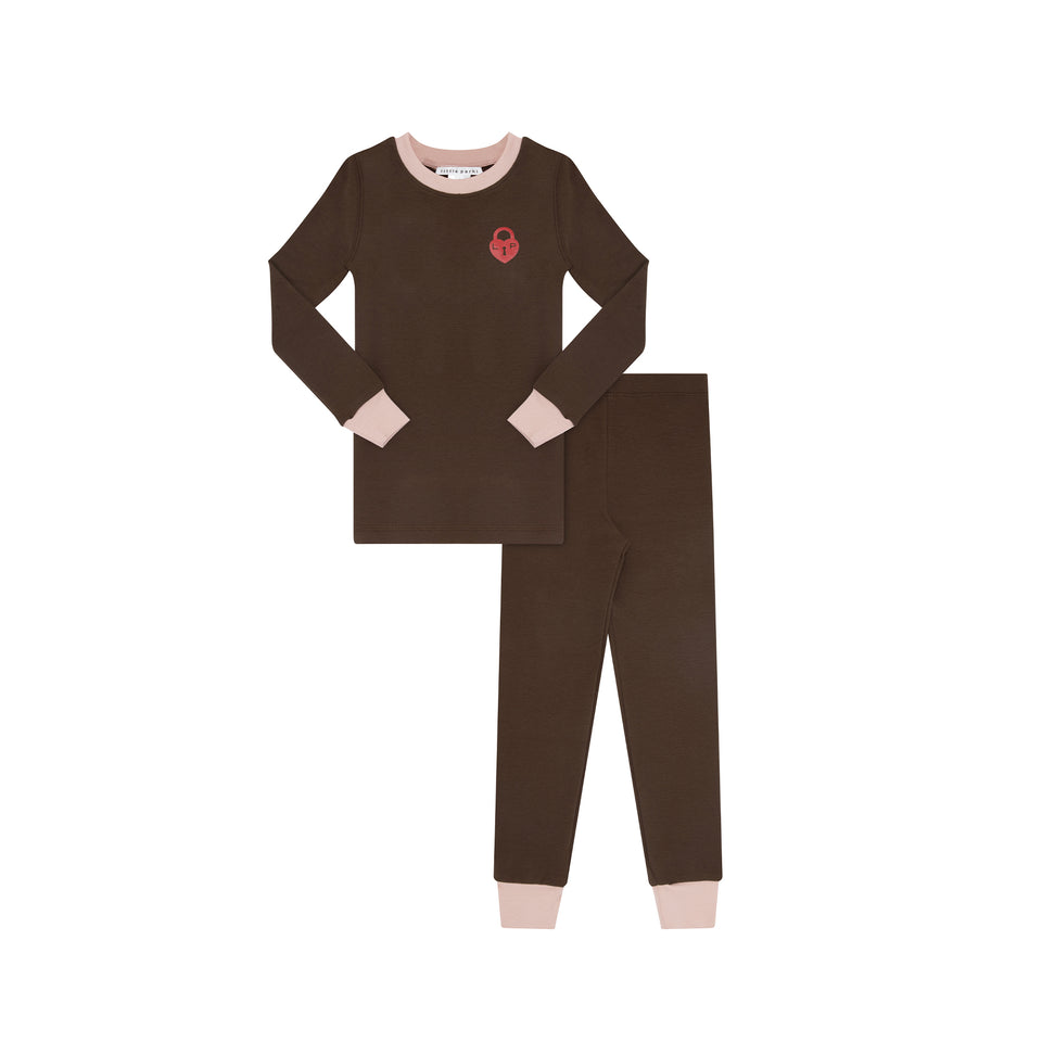 Little Parni Brown/Pink Chestnut Locket Pajamas