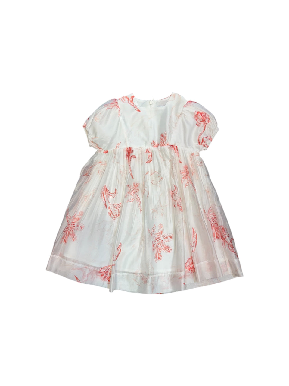 Noma Peach Printed Floral Dress with Square Neck- Short Sleeve
