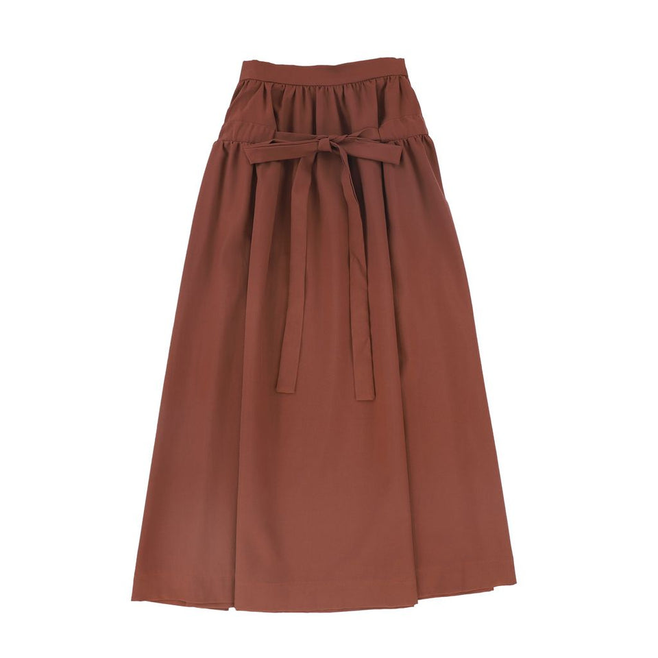Valentina Gathered Tie Rust Skirt