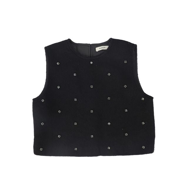 Valentina Black Jewel Wool Vest