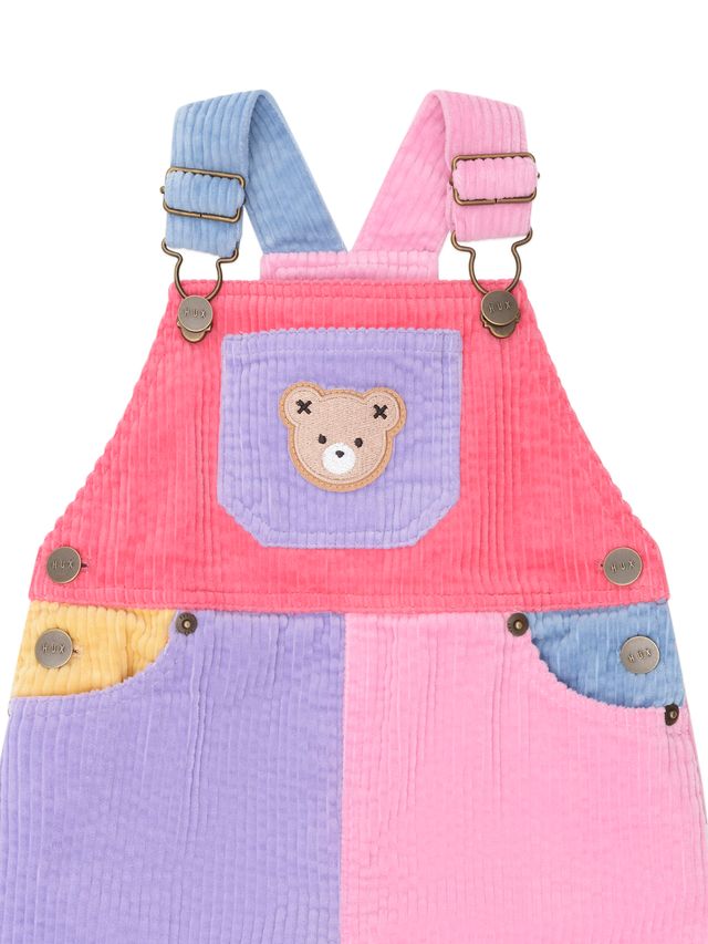 Hux Multi Girl Colorblock Cord Overall