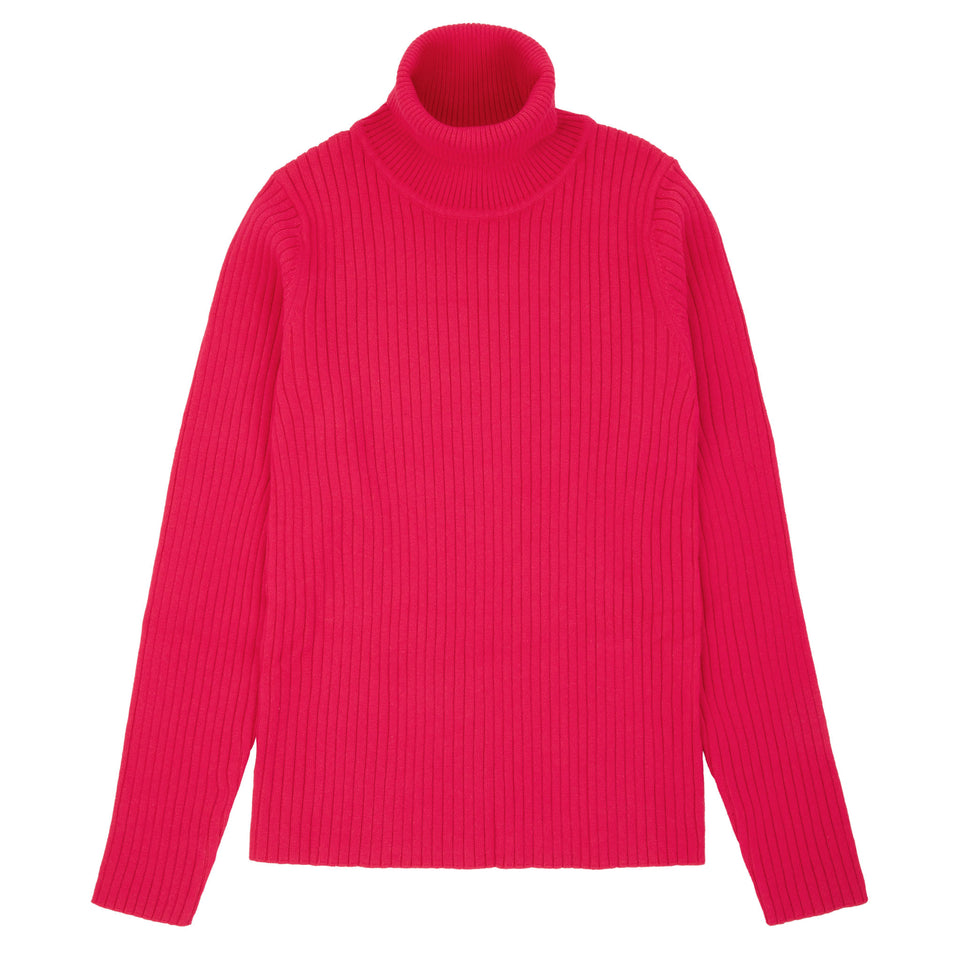 Marli Riches Fuchsia Rib Solid Turtleneck