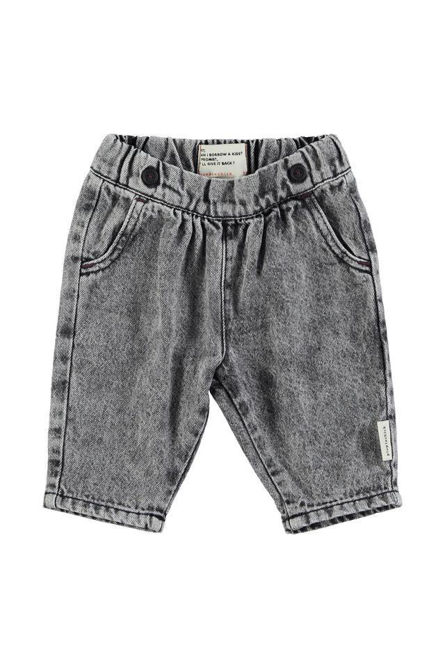 Piupiuchick Washed Black Denim Baby Pants runs oversized