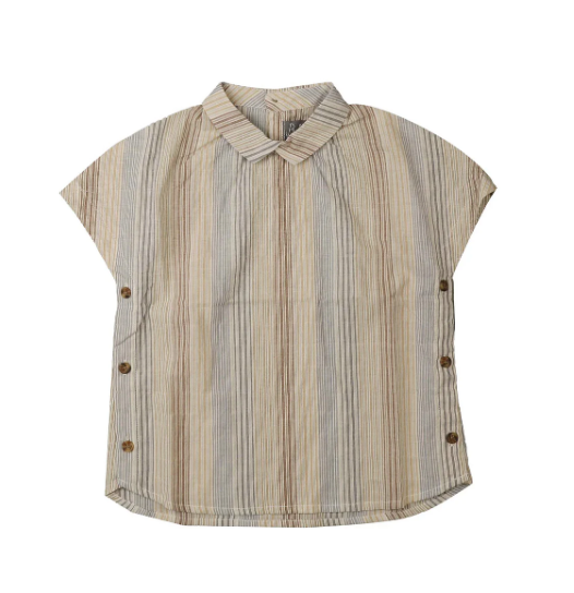 Noma Powder Cinnamon Striped Collared Shirt