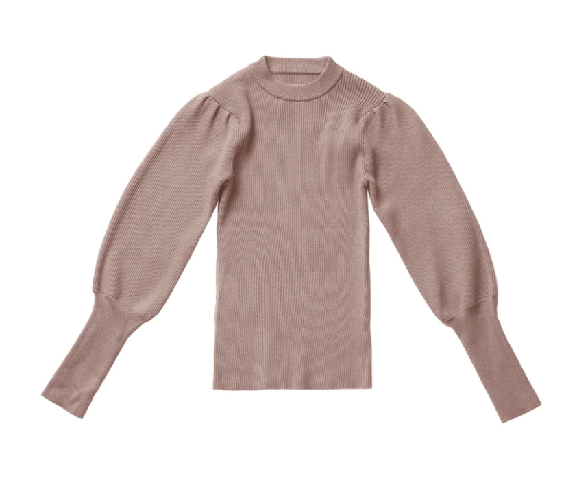 Elle Oh Elle Puff Sleeves Sweater in Pale Pink