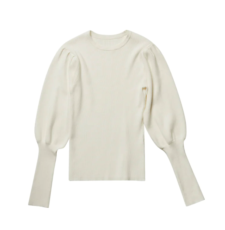 Elle Oh Elle Puff Sleeves Sweater in Ivory