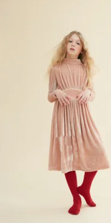 The Middle Daughter Rose Quartz Velvet Midi Dress