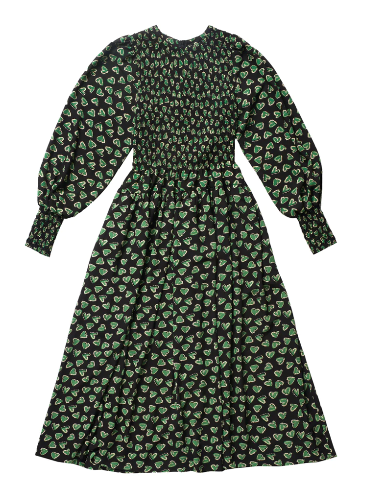 Zaikamoya Ava Dress in Green Hearts
