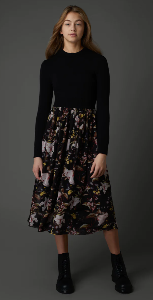 Zaikamoya Sweater Dress in Flower Print