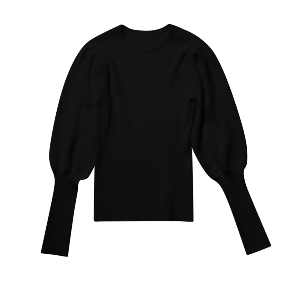 Elle Oh Elle Puff Sleeves Sweater in Black