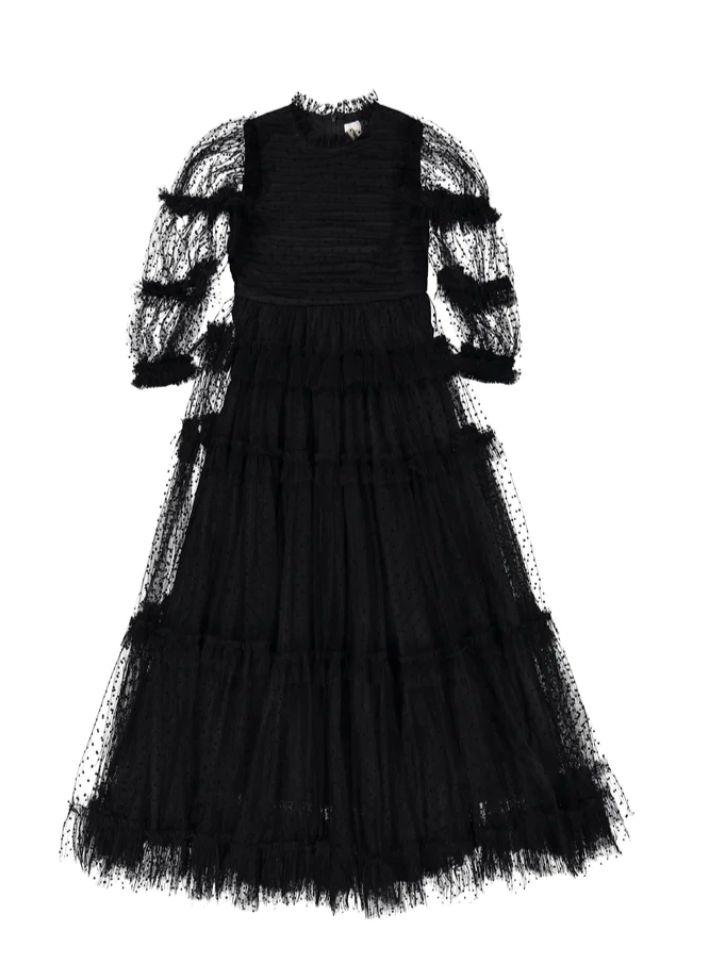 Petite Amalie Black Tulle Gown