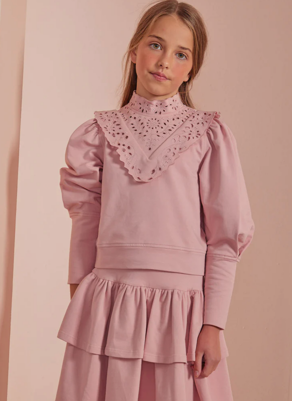 Petite Amalie Pink Ruffle Skirt