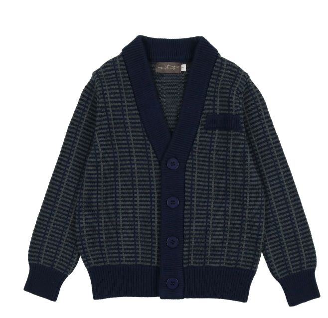 Sweet Threads Blue/Green Striped Knit Cardigan
