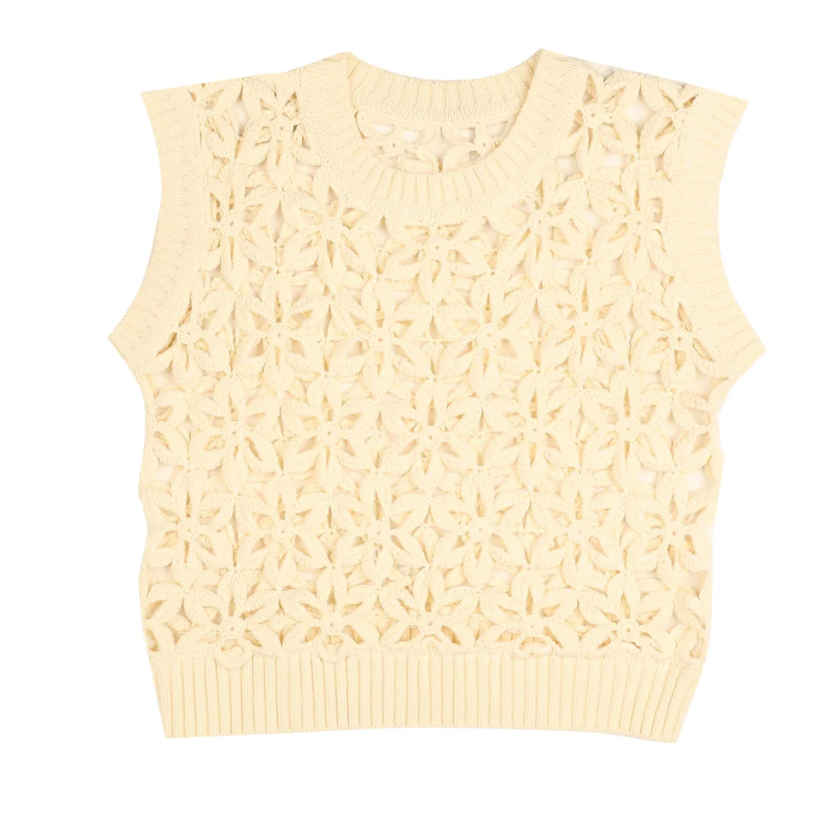Hev Cream Crocheted Vest