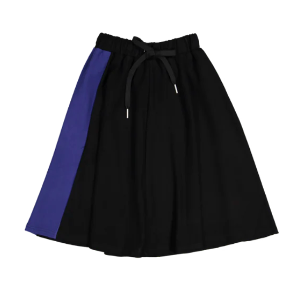 Noname Black A-line Skirt with Blue Stripe