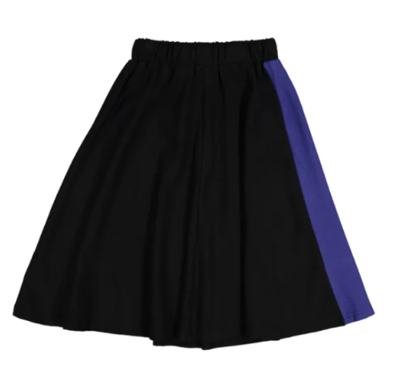 Noname Black A-line Skirt with Blue Stripe