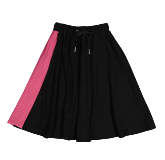 Noname Black A-line Skirt with Pink Stripe