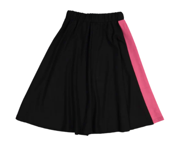 Noname Black A-line Skirt with Pink Stripe