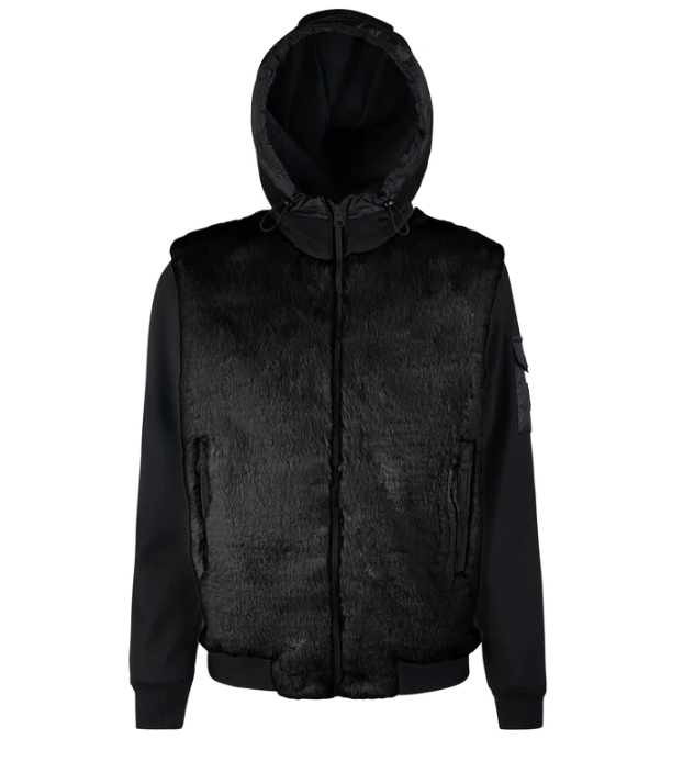 Manteau Jr Black Fur Zip-up Jacket